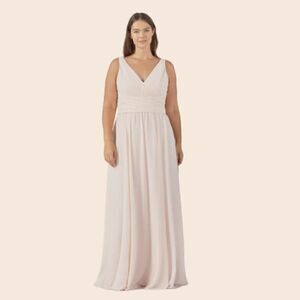 Amsale Justine Chiffon Maxi Gown iin Blush Pink Size 8